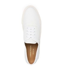 weiße Leder niedrige Sneakers von Common Projects