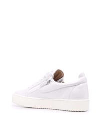 weiße Leder niedrige Sneakers von Giuseppe Zanotti