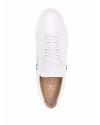 weiße Leder niedrige Sneakers von Giuseppe Zanotti