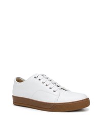 weiße Leder niedrige Sneakers von Lanvin