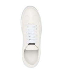 weiße Leder niedrige Sneakers von Corneliani