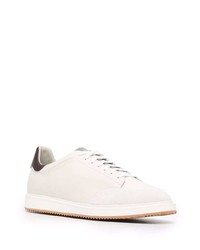 weiße Leder niedrige Sneakers von Brunello Cucinelli