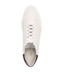 weiße Leder niedrige Sneakers von Brunello Cucinelli