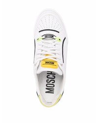 weiße Leder niedrige Sneakers von Moschino