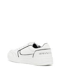 weiße Leder niedrige Sneakers von Armani Exchange