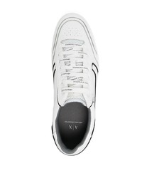 weiße Leder niedrige Sneakers von Armani Exchange