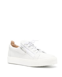 weiße Leder niedrige Sneakers von Giuseppe Zanotti