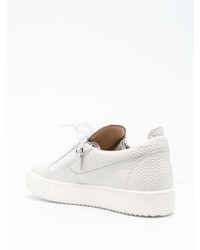 weiße Leder niedrige Sneakers von Giuseppe Zanotti