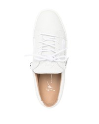 weiße Leder niedrige Sneakers von Giuseppe Zanotti