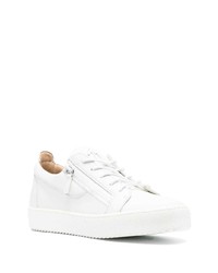 weiße Leder niedrige Sneakers von Giuseppe Zanotti