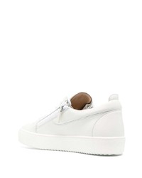 weiße Leder niedrige Sneakers von Giuseppe Zanotti