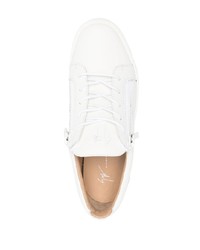 weiße Leder niedrige Sneakers von Giuseppe Zanotti