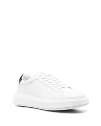 weiße Leder niedrige Sneakers von Calvin Klein