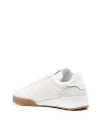 weiße Leder niedrige Sneakers von Courrèges