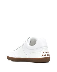 weiße Leder niedrige Sneakers von Tod's