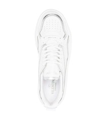 weiße Leder niedrige Sneakers von Valentino Garavani