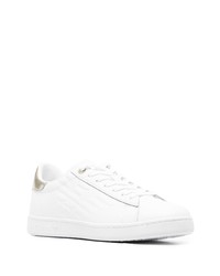 weiße Leder niedrige Sneakers von Ea7 Emporio Armani