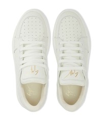 weiße Leder niedrige Sneakers von Giuseppe Zanotti