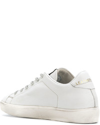 weiße Leder niedrige Sneakers von Leather Crown