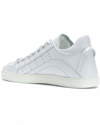 weiße Leder niedrige Sneakers von DSQUARED2