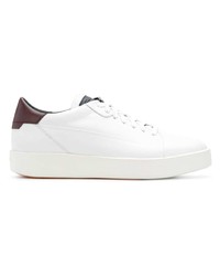 weiße Leder niedrige Sneakers von Santoni