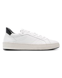 weiße Leder niedrige Sneakers von Crime London