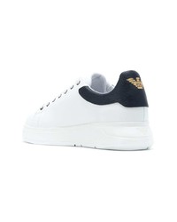 weiße Leder niedrige Sneakers von Emporio Armani