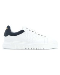 weiße Leder niedrige Sneakers von Emporio Armani