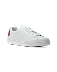 weiße Leder niedrige Sneakers von Prada