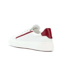 weiße Leder niedrige Sneakers von Salvatore Ferragamo