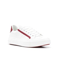 weiße Leder niedrige Sneakers von Salvatore Ferragamo