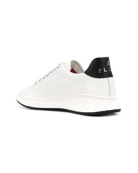 weiße Leder niedrige Sneakers von Philipp Plein