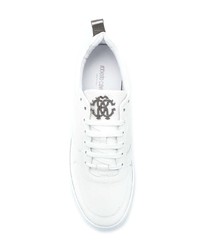 weiße Leder niedrige Sneakers von Roberto Cavalli