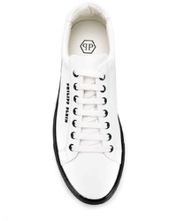 weiße Leder niedrige Sneakers von Philipp Plein