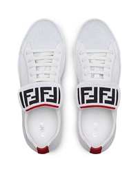 weiße Leder niedrige Sneakers von Fendi