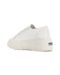 weiße Leder niedrige Sneakers von Superga