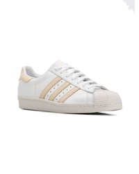 weiße Leder niedrige Sneakers von adidas