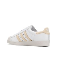 weiße Leder niedrige Sneakers von adidas