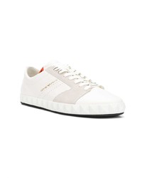 weiße Leder niedrige Sneakers von Emporio Armani