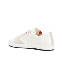 weiße Leder niedrige Sneakers von Emporio Armani