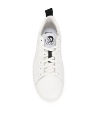 weiße Leder niedrige Sneakers von Diesel