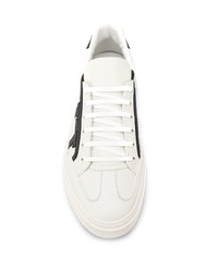 weiße Leder niedrige Sneakers von Salvatore Ferragamo