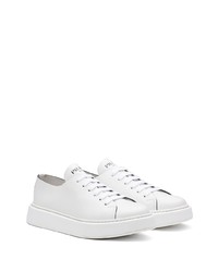 weiße Leder niedrige Sneakers von Prada