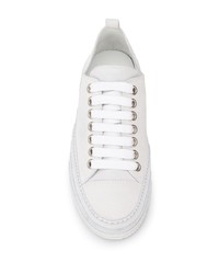 weiße Leder niedrige Sneakers von Ann Demeulemeester