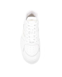 weiße Leder niedrige Sneakers von Emporio Armani