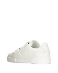 weiße Leder niedrige Sneakers von Dolce & Gabbana