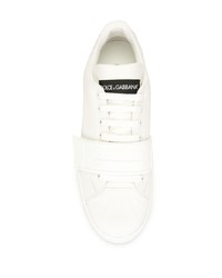 weiße Leder niedrige Sneakers von Dolce & Gabbana