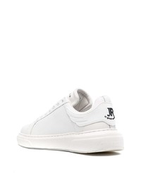 weiße Leder niedrige Sneakers von John Richmond