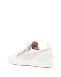 weiße Leder niedrige Sneakers von Giuseppe Zanotti