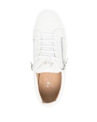 weiße Leder niedrige Sneakers von Giuseppe Zanotti